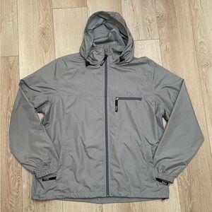 Woolrich Men’s XL Lightweight Hooded Jacket Gray Pumice Mesh Lined Full Zip